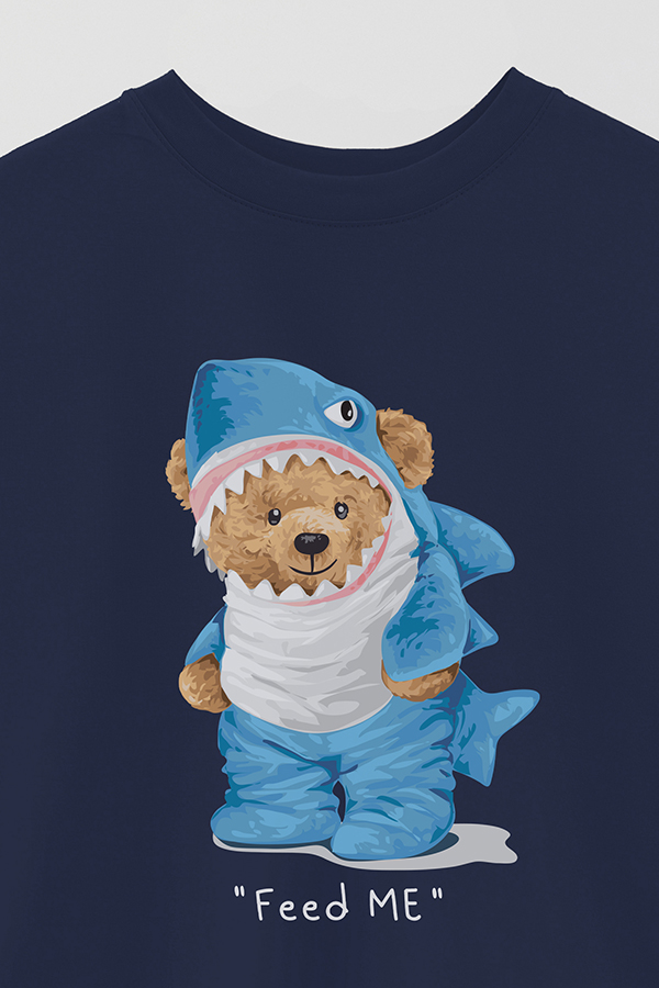 REMERA OVER ESTAMPADA UNISEX TEDDY FEED ME