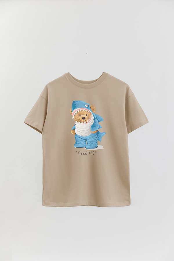 REMERA OVER ESTAMPADA UNISEX TEDDY FEED ME