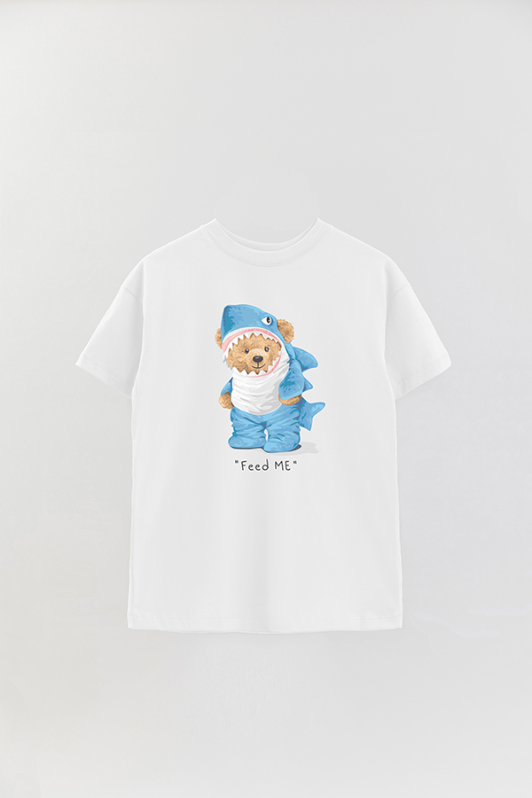 REMERA OVER ESTAMPADA UNISEX TEDDY FEED ME
