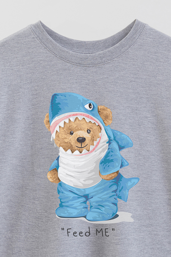 REMERA OVER ESTAMPADA UNISEX TEDDY FEED ME