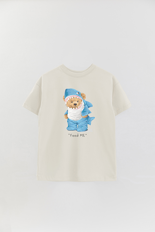 REMERA OVER ESTAMPADA UNISEX TEDDY FEED ME