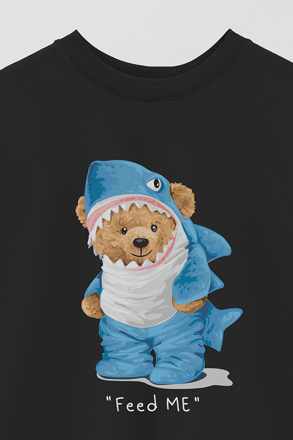 REMERA OVER ESTAMPADA UNISEX TEDDY FEED ME