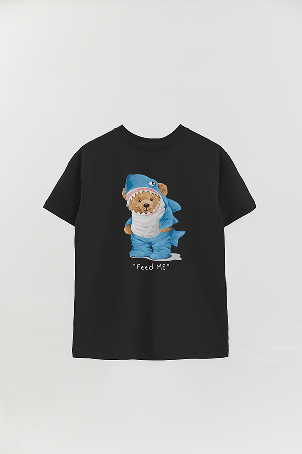 REMERA OVER ESTAMPADA UNISEX TEDDY FEED ME