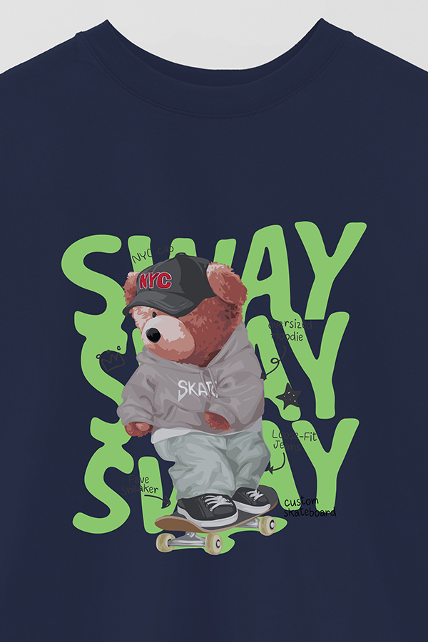 REMERA OVER ESTAMPADA UNISEX TEDDY SWAY