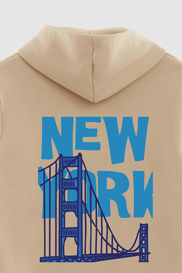 BUZO HOODIE ESTAMPADO WORLD NEW YORK BRIDGE