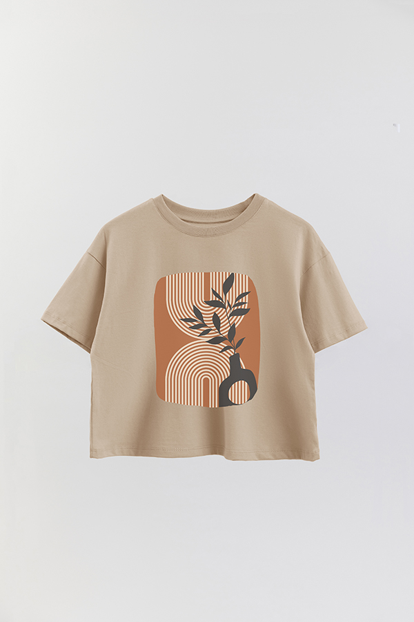 REMERA CROP ESTAMPADA ART 100