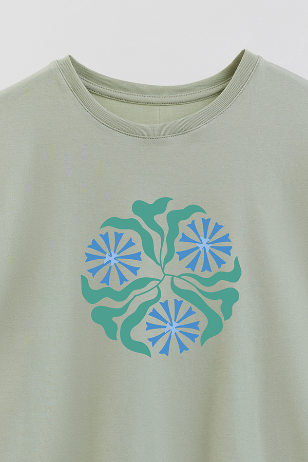 REMERA GIRL OVER BOHO BLUE