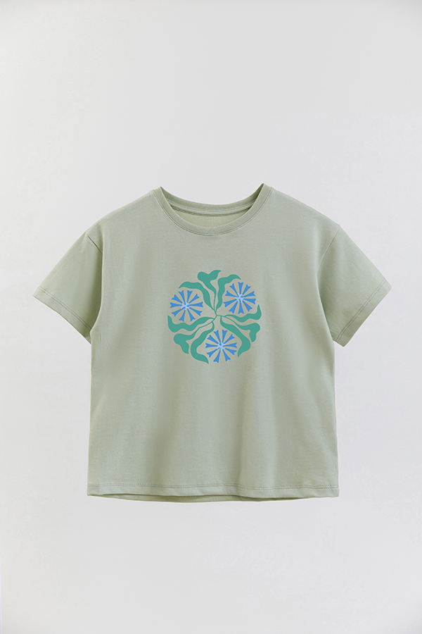 REMERA GIRL OVER BOHO BLUE