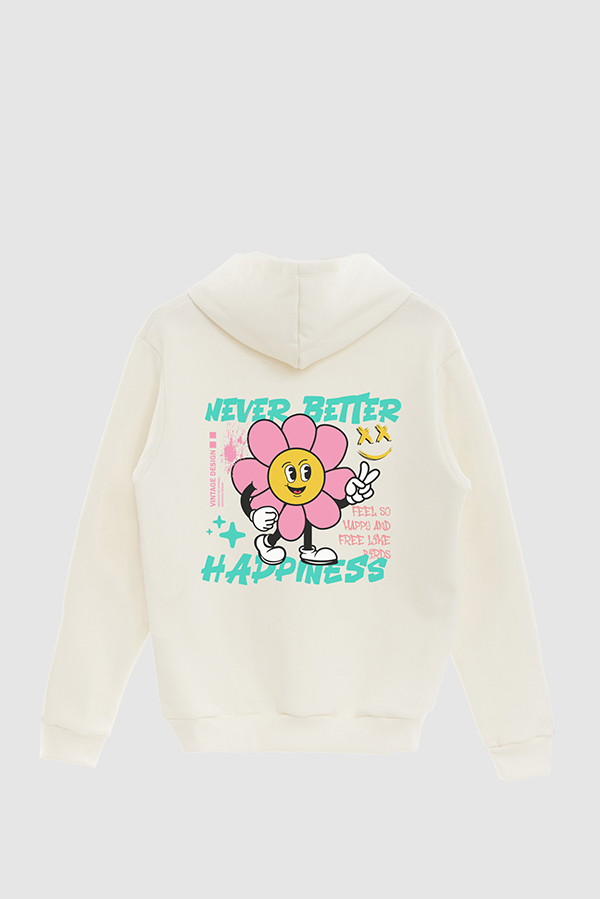 HOODIE ESTAMPADO CARTOON ILLUSTRATION BETTER HAPPINESS