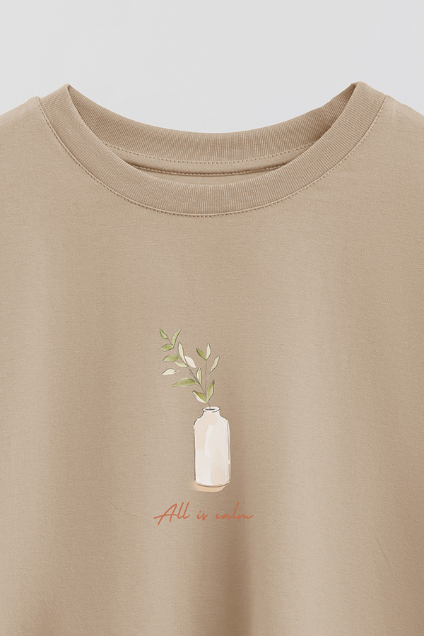 REMERA CROP ESTAMPADA COASTAL ALL IS CALM