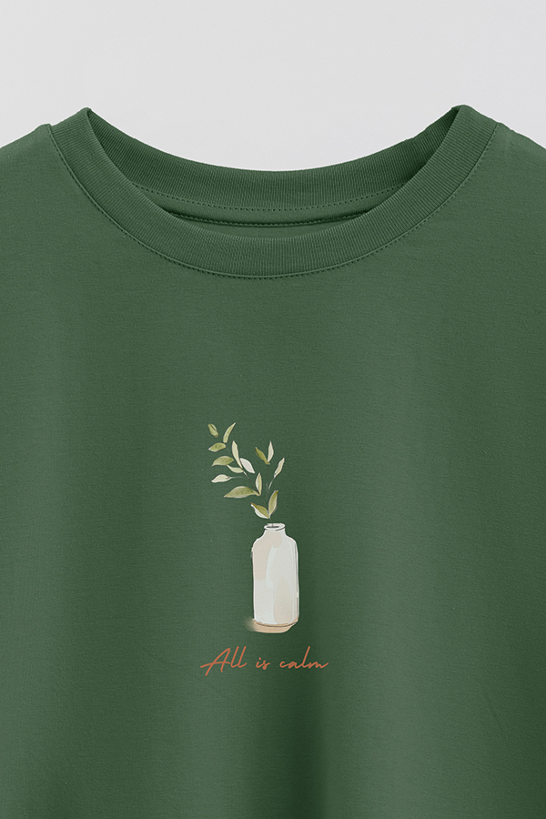 REMERA CROP ESTAMPADA COASTAL ALL IS CALM