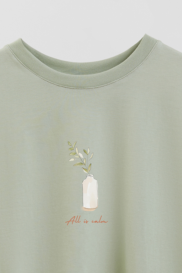 REMERA CROP ESTAMPADA COASTAL ALL IS CALM