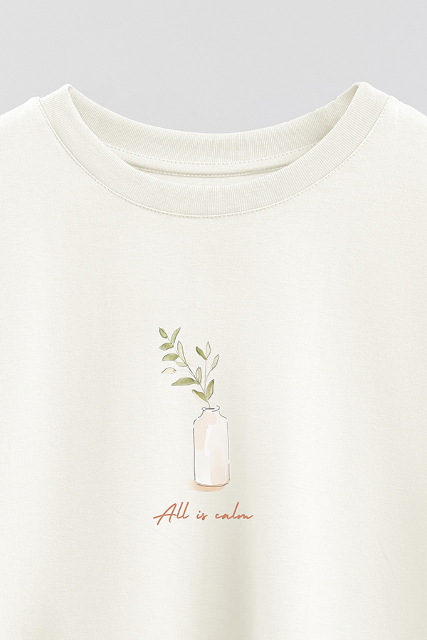 REMERA CROP ESTAMPADA COASTAL ALL IS CALM