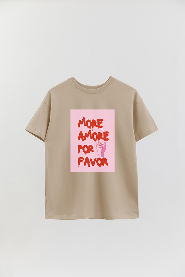 REMERA OVER ESTAMPADA MORE AMORE