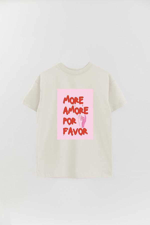 REMERA OVER ESTAMPADA MORE AMORE