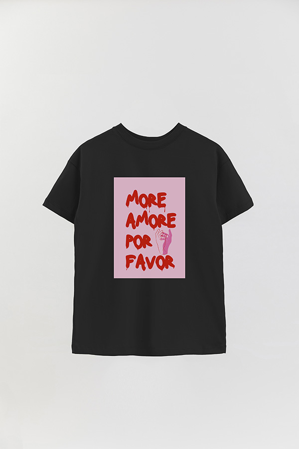 REMERA OVER ESTAMPADA MORE AMORE