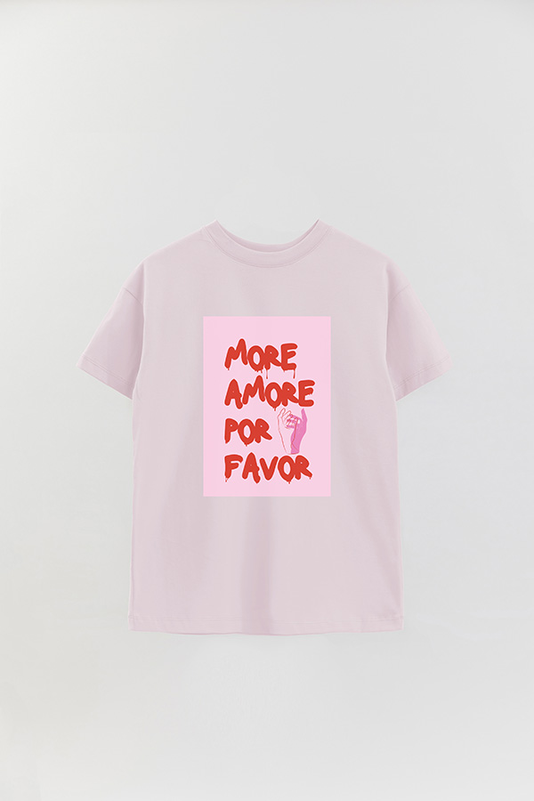 REMERA OVER ESTAMPADA MORE AMORE