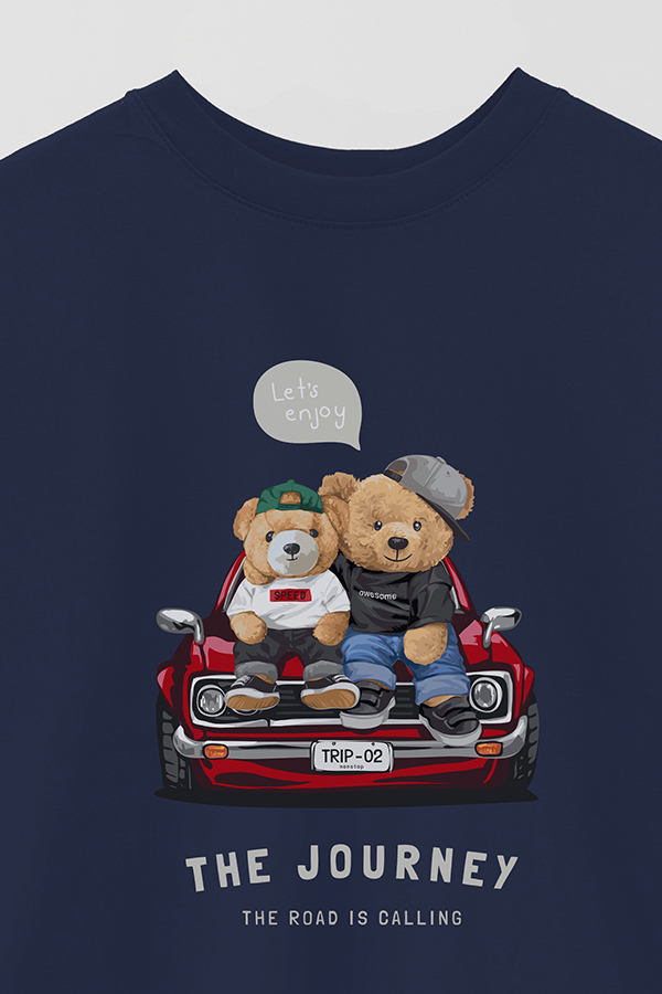 REMERA OVER ESTAMPADA UNISEX TEDDY THE JOURNEY