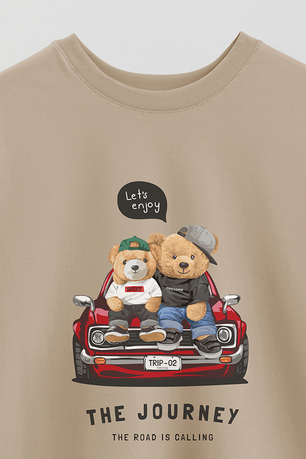 REMERA OVER ESTAMPADA UNISEX TEDDY THE JOURNEY