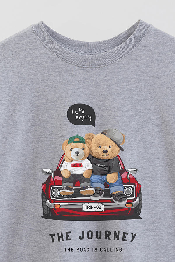 REMERA OVER ESTAMPADA UNISEX TEDDY THE JOURNEY