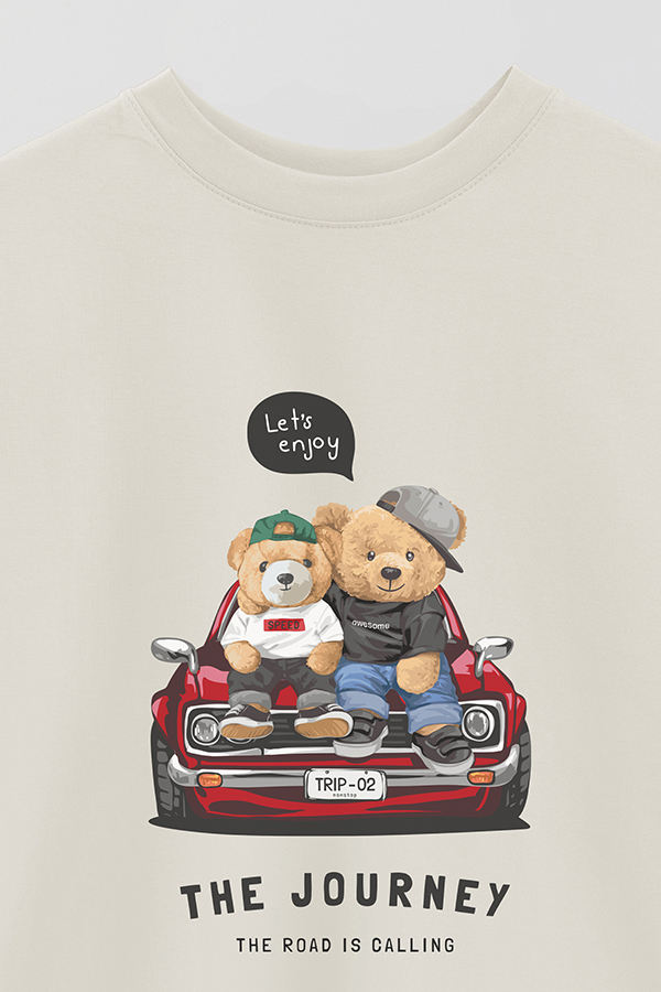 REMERA OVER ESTAMPADA UNISEX TEDDY THE JOURNEY