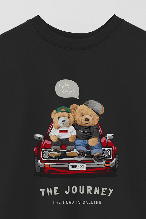 REMERA OVER ESTAMPADA UNISEX TEDDY THE JOURNEY