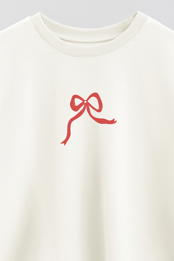 REMERA CROP ESTAMPADA VALENTINE BOW 1ST