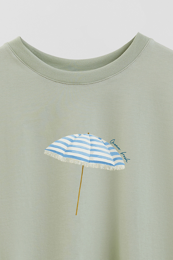 REMERA CROP ESTAMPADA COASTAL OCEAN FRESH