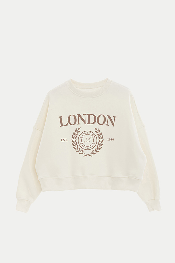 BUZO CROP ESTAMPADO VARSITY LONDON LTD EDITION