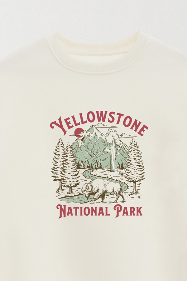BUZO CREWNECK ESTAMPADO WESTERN YELLOWSTONE