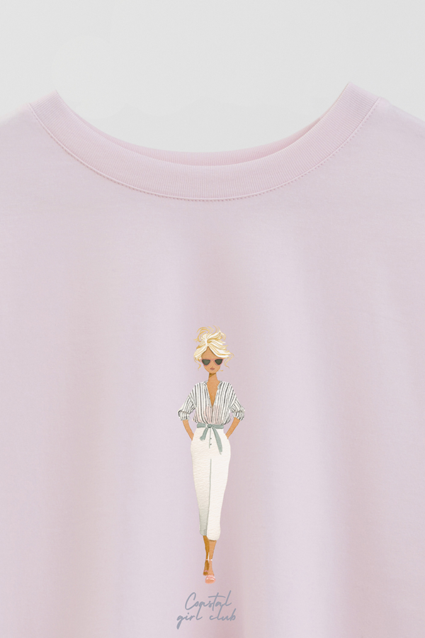 REMERA CROP ESTAMPADA COASTAL GIRL CLUB