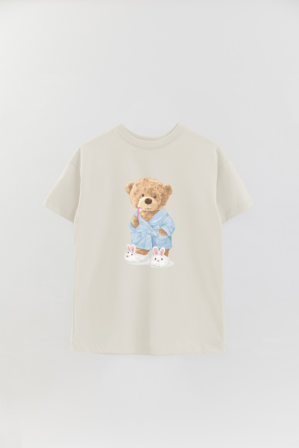 REMERA OVER ESTAMPADA UNISEX TEDDY MORNING