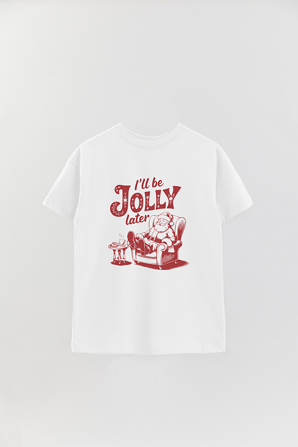 REMERA OVERSIZE ESTAMPADA SARCASTIC XMAS JOLLY