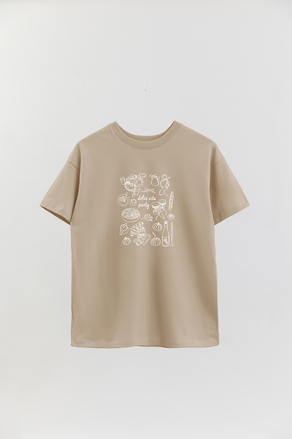 REMERA OVER ESTAMPADA ITALY LA DOLCE VITA PARTY