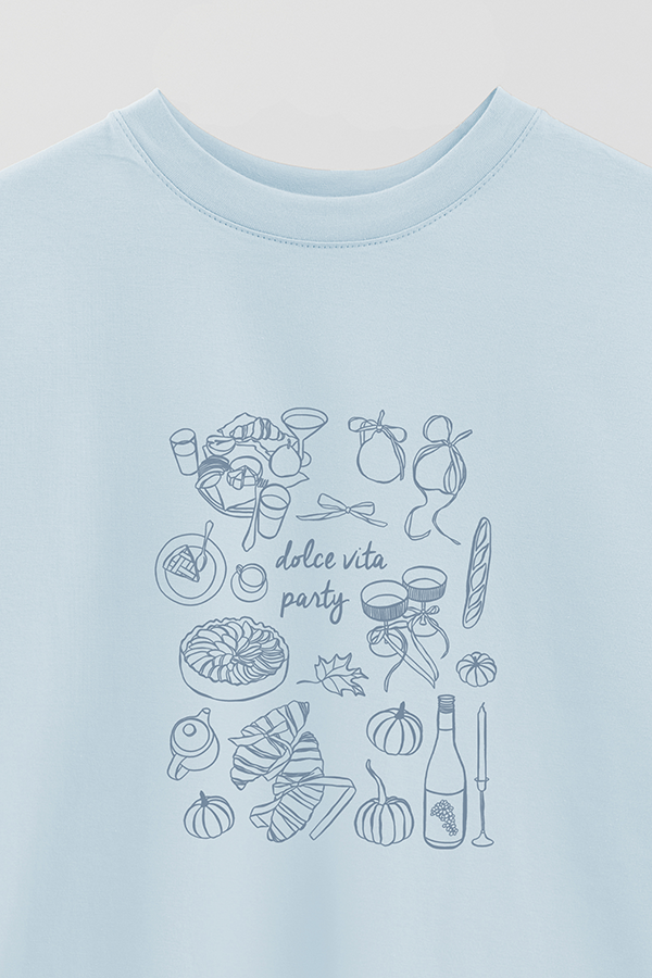 REMERA OVER ESTAMPADA ITALY LA DOLCE VITA PARTY