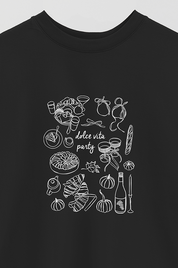 REMERA OVER ESTAMPADA ITALY LA DOLCE VITA PARTY