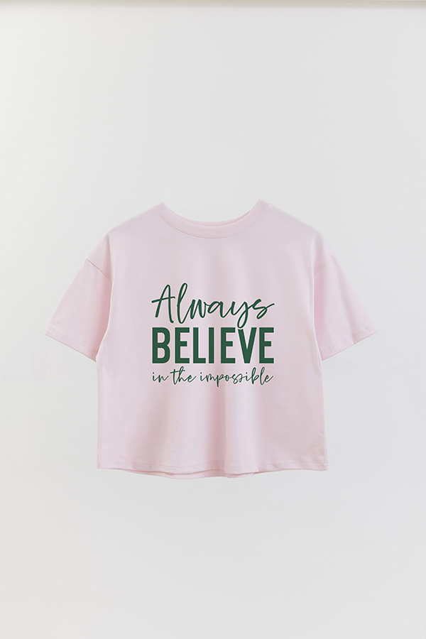 REMERA CROP ESTAMPADA GR ALWAYS BELIEVE IN