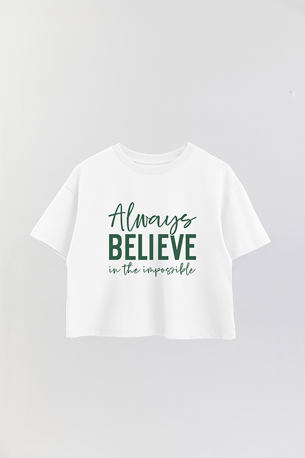 REMERA CROP ESTAMPADA GR ALWAYS BELIEVE IN