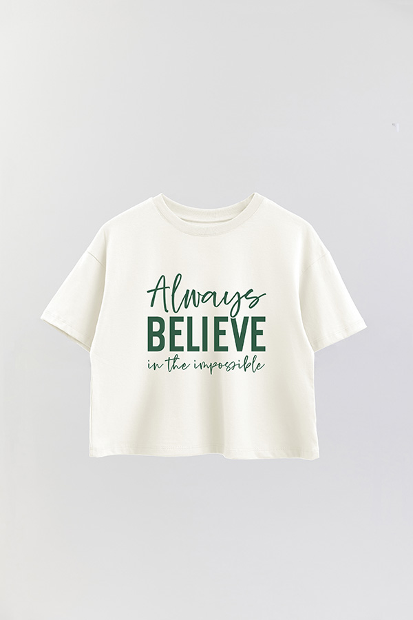 REMERA CROP ESTAMPADA GR ALWAYS BELIEVE IN