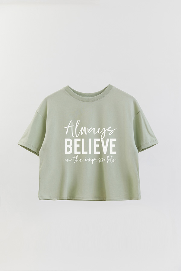 REMERA CROP ESTAMPADA GR ALWAYS BELIEVE IN