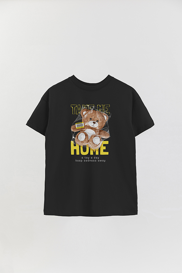REMERA OVER ESTAMPADA UNISEX TEDDY TAKE ME HOME