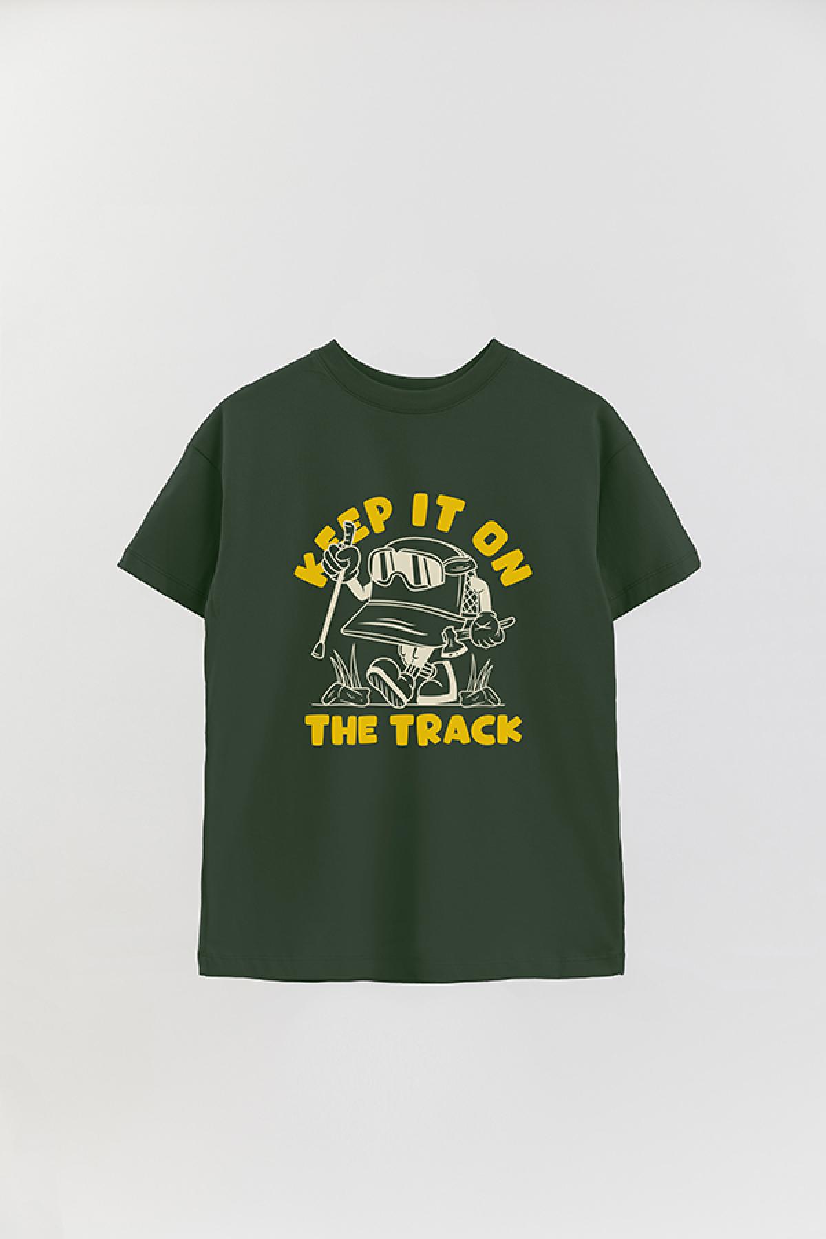 REMERA OVER ESTAMPADA ADVTOON KEEP IT ON TRACK