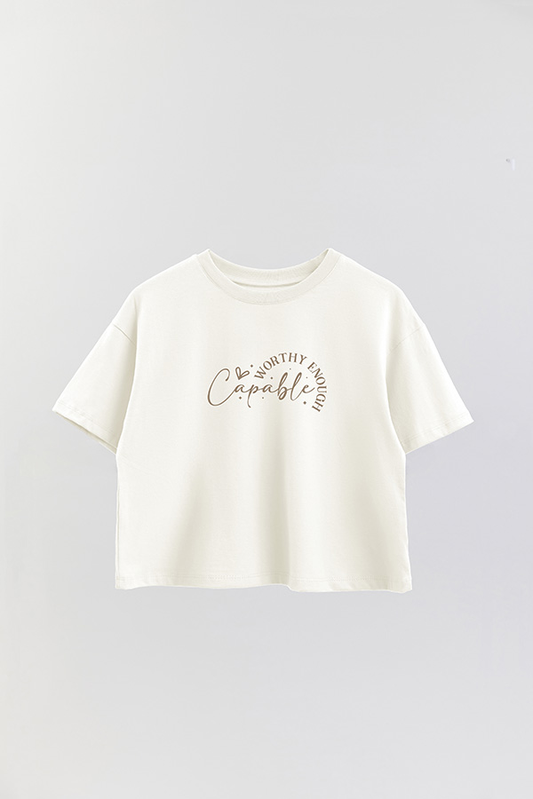 REMERA CROP ESTAMPADA PNK WORTHY ENOUGH