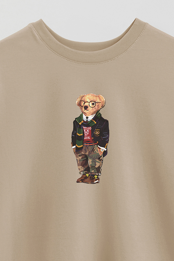 REMERA OVER ESTAMPADA UNISEX BEAR UNIVERSITY