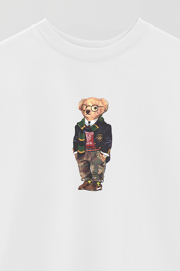 REMERA OVER ESTAMPADA UNISEX BEAR UNIVERSITY