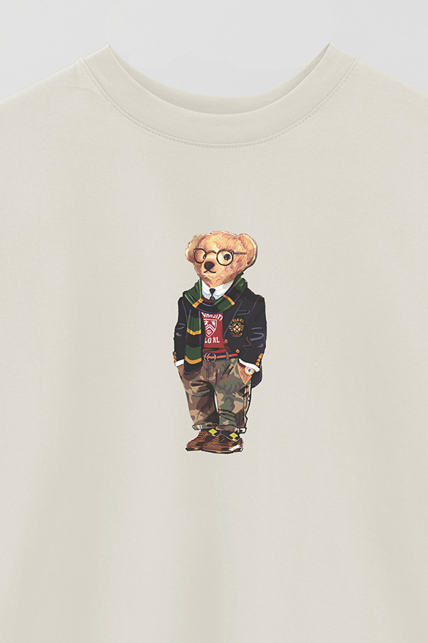 REMERA OVER ESTAMPADA UNISEX BEAR UNIVERSITY