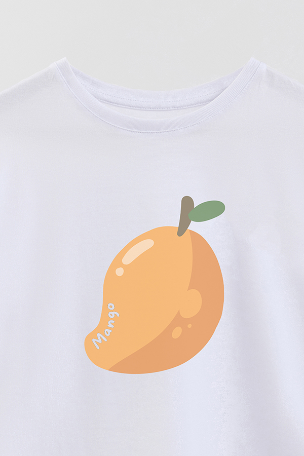 REMERA GIRL OVER FRUIT MANGO