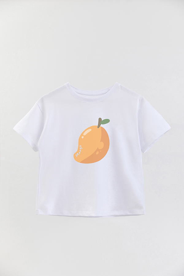 REMERA GIRL OVER FRUIT MANGO