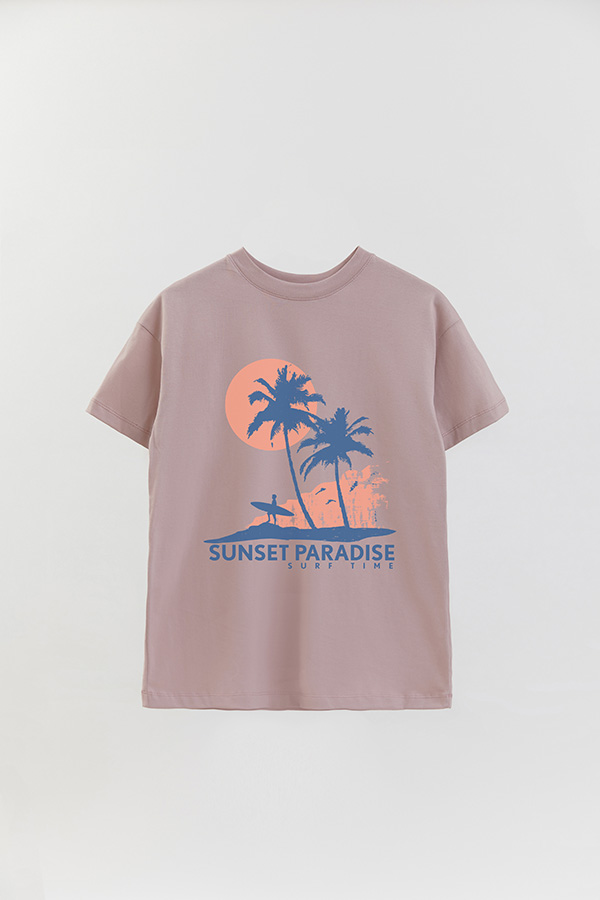 REMERA OVER ESTAMPADA SHADOW SUNSET