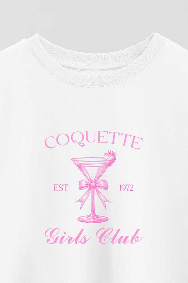 REMERA CROP ESTAMPADA COQUETTE GIRLS CLUB